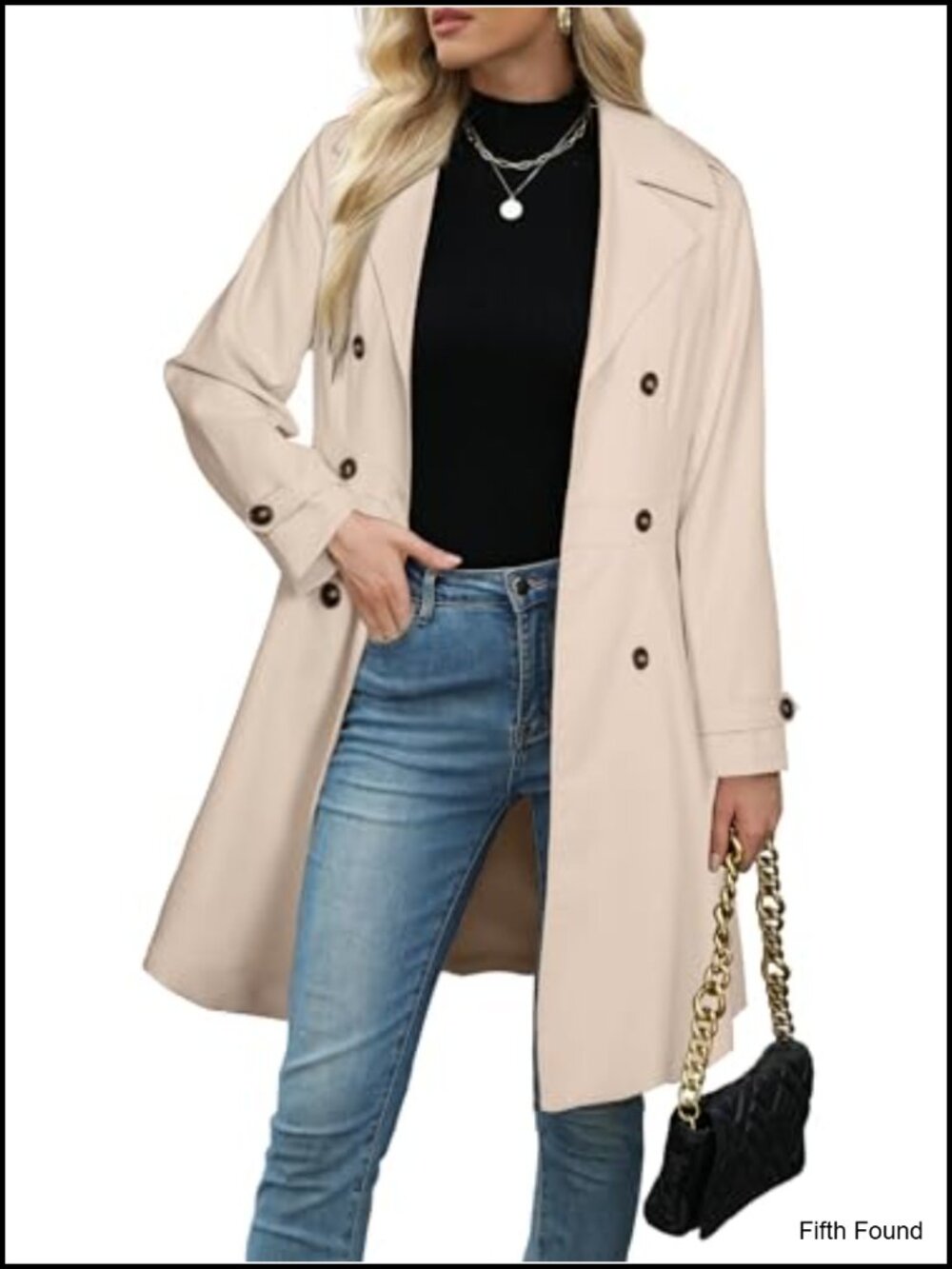 Simplee Womens Double-Breasted Trench Coat Long Dressy Windbreaker Fall Winter